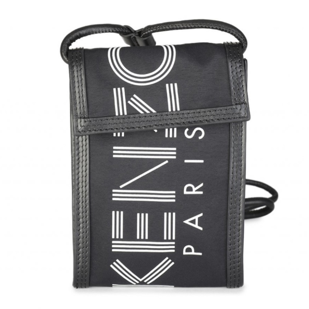 KENZO LOGO PRINT NYLON PHONE HOLDER BLACK *EXCELLENT CONDITION*